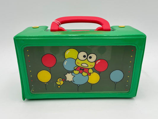 Japanese - Sanrio KeroKero Kerroppi - Vinyl Carrying Case / Pencil Box RARE 1991 #104545