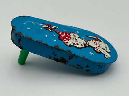 Tin Noisemaker - Vintage - Spinner - Blue Puppy 1950s/60s #105447