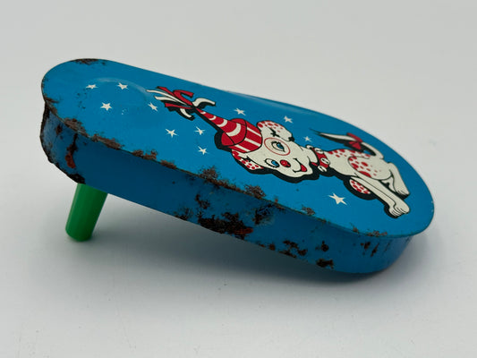 Tin Noisemaker - Vintage - Spinner - Blue Puppy 1950s/60s #105447