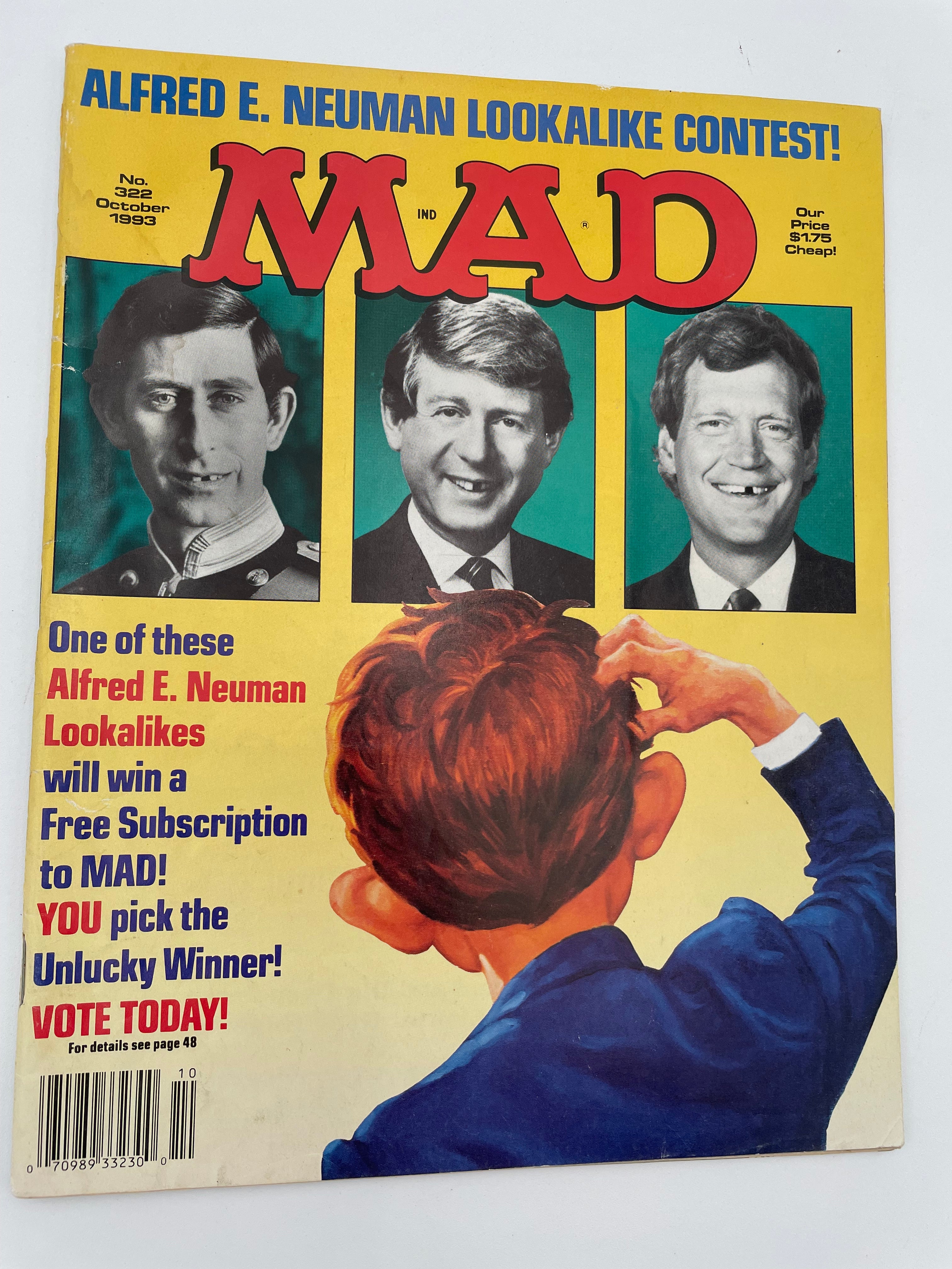 Mad Magazine - Alfred E. Neuman #322 - October 1993 #101512 – Bird n ...