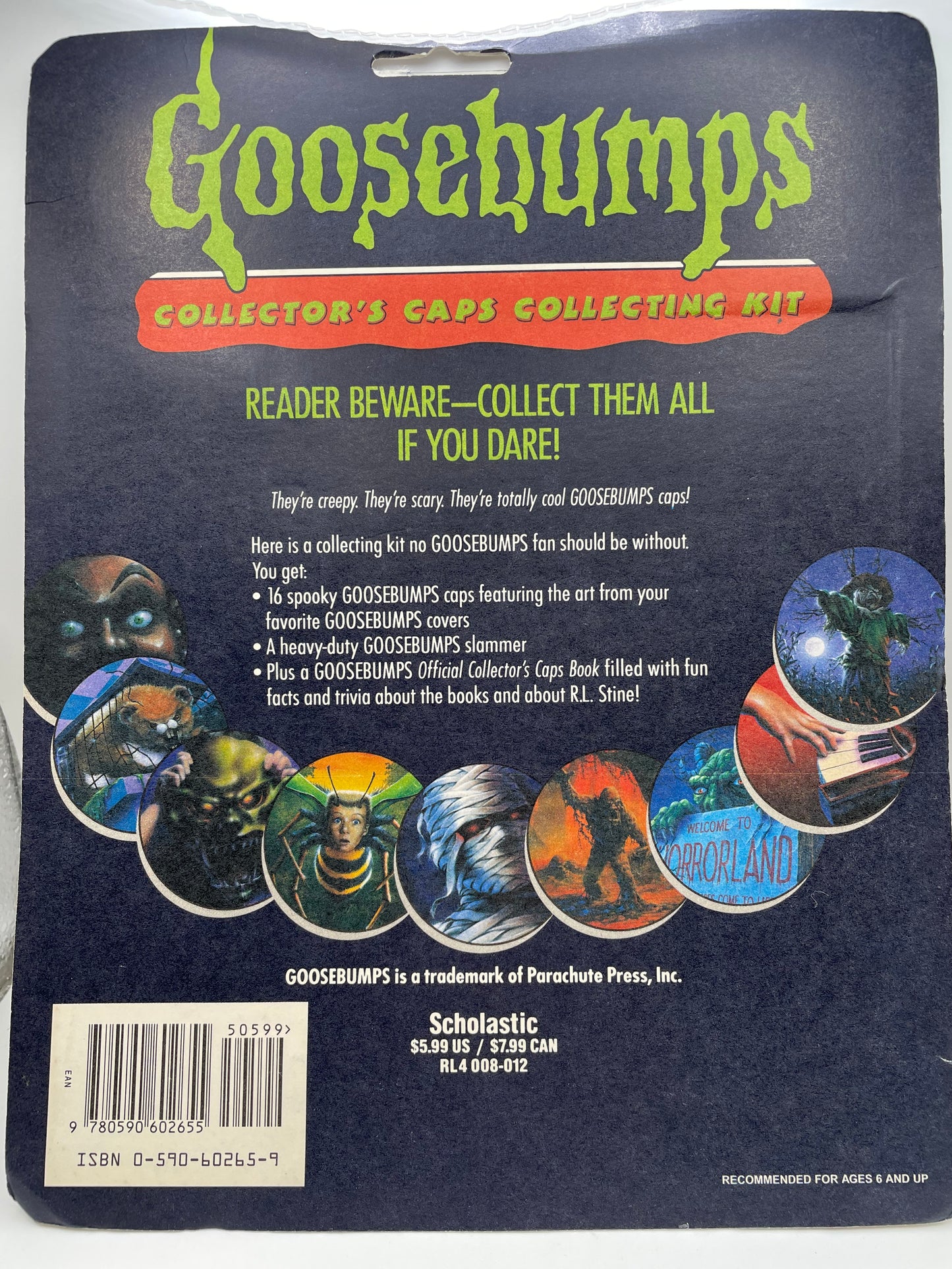Goosebumps Collector’s Caps Pogs Kit 1995 #101643