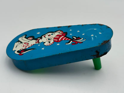 Tin Noisemaker - Vintage - Spinner - Blue Puppy 1950s/60s #105447