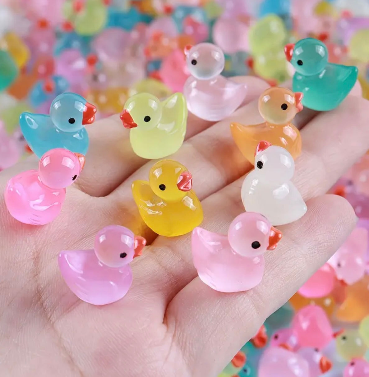 Mini Resin / 3D Print - Transparent Duck - Assorted Colors #106649