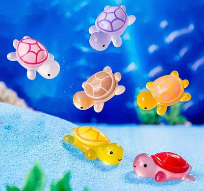 Mini Resin / 3D Print - Transparent Turtles - Assorted Colors #107209