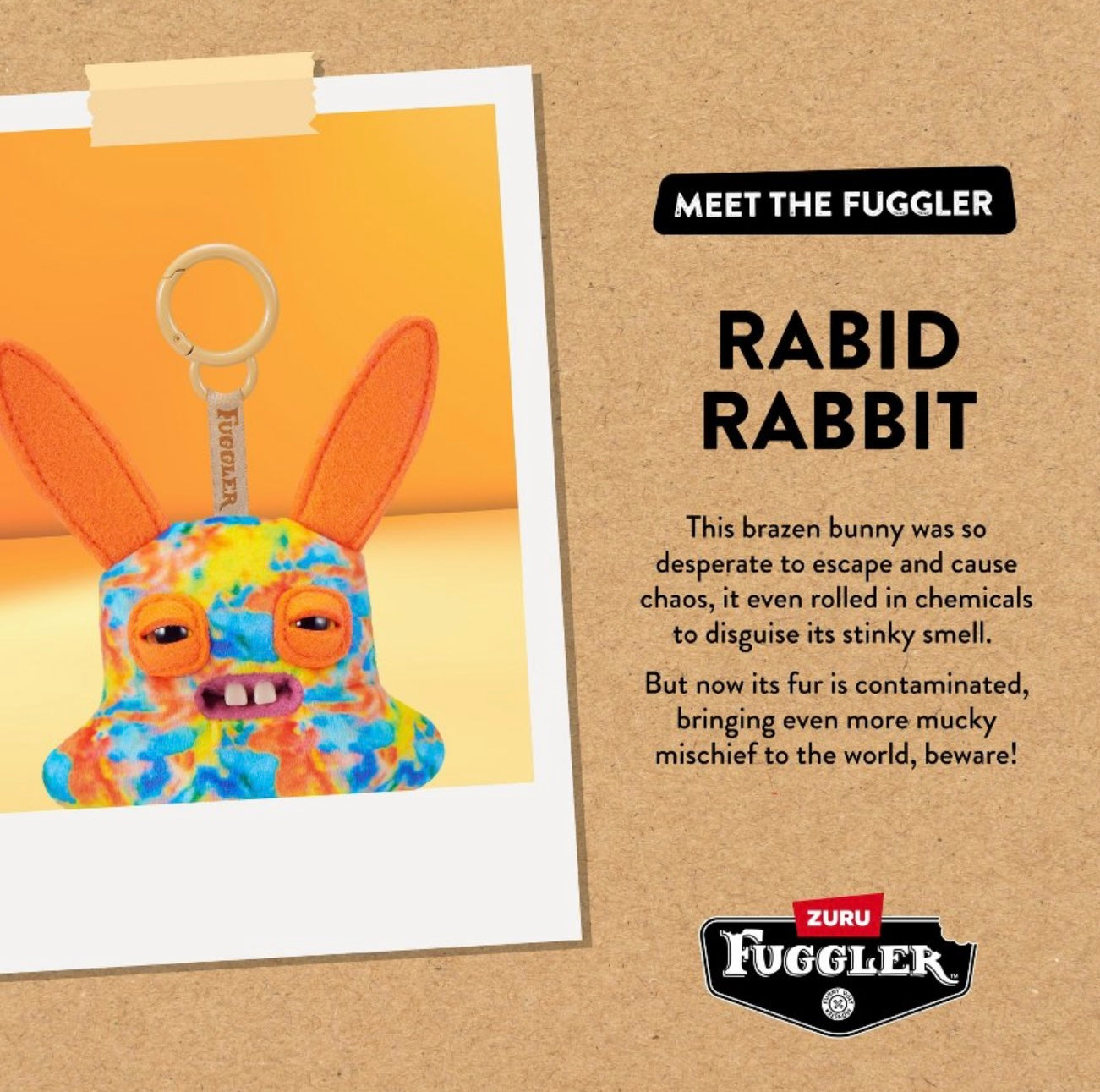 Fuggler - Keyring - Yellow/Orange Tie Dye Rabid Rabbit 2025 #107423