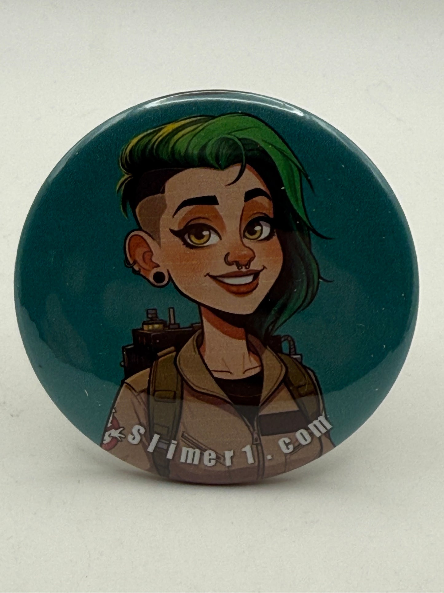Buttons - Ghostbusters - Slimer1 Crew Pierced #107090