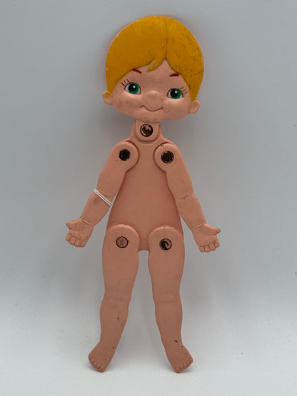 Durham Industries - Vintage Posable Dressup Rubber Doll 1970s #104921