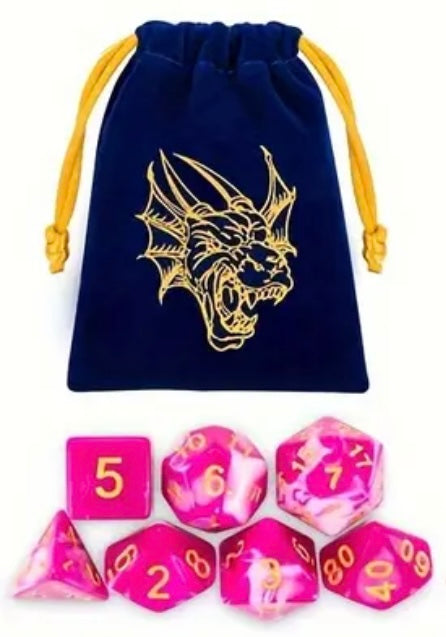 D&D Dice - Animal Set - Pink Dragon #106638