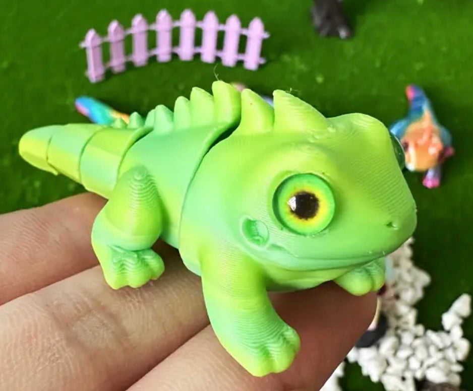 Small Resin / 3D Print - Articulated  - Iguanas - Assorted Colors #107219