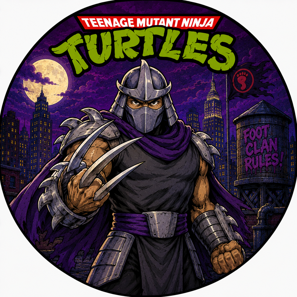 Button - 80s Theme - Teenage Mutant Ninja Turtles - Shredder