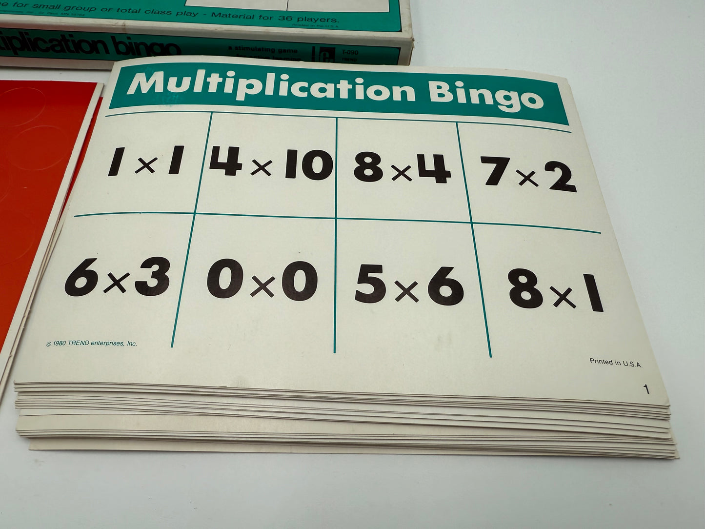 Trend Enterprises - Multiplication Bingo Game 1980 #105104