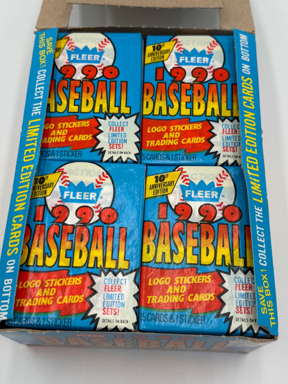 Fleer - Baseball Cards Wax Packs Box - 36 packs - New in Box 1990 #107406