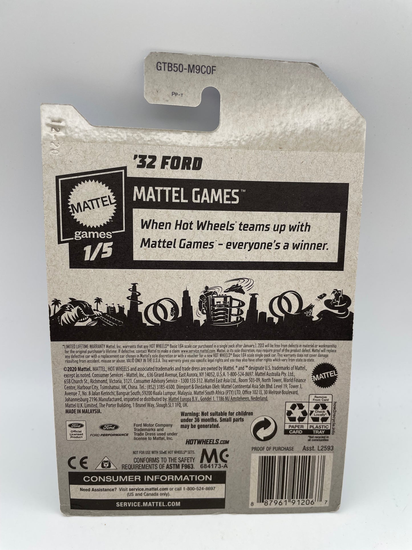 Hot Wheels - Mattel Games #27 - 1/5 ‘32 Ford DOS Blue 2021 #103115
