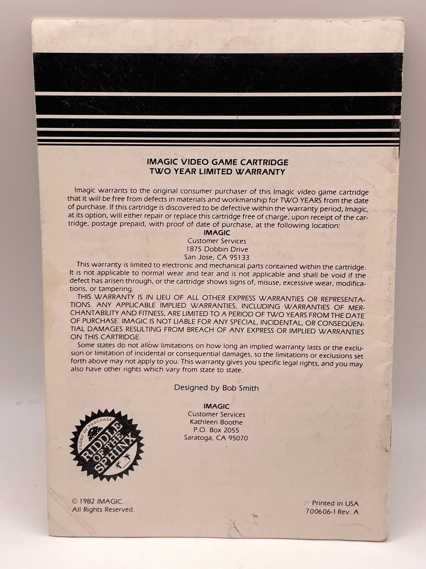 ATARI 2600 - Riddle of the Sphinx 1982 #103577