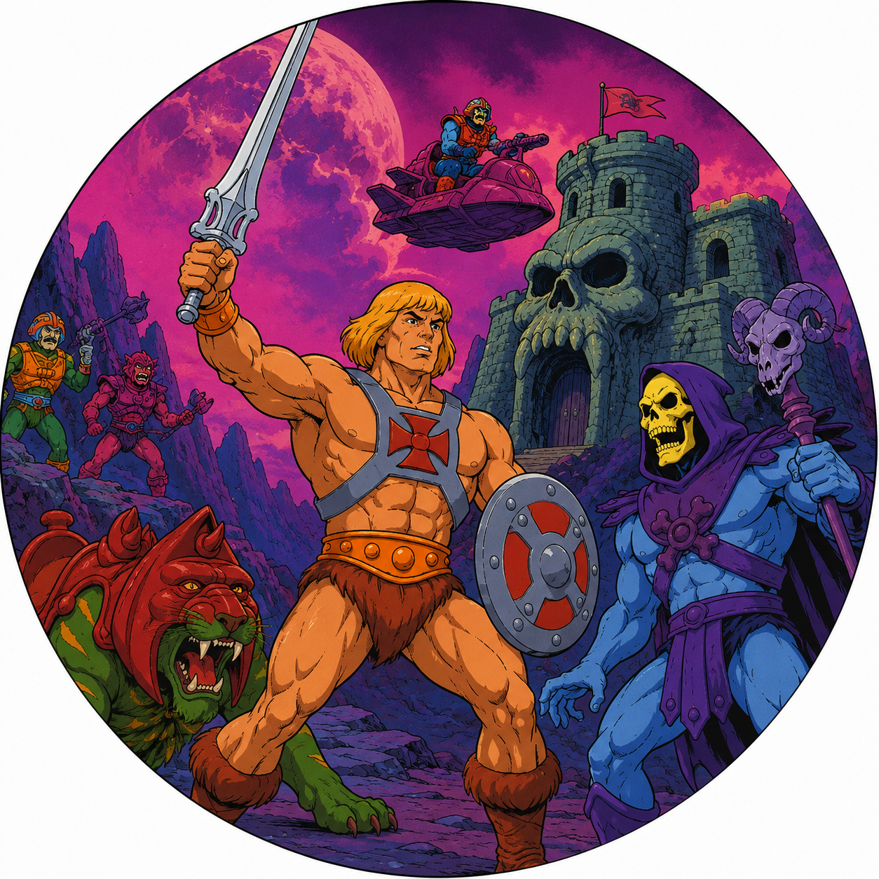 Button - 80s Theme - Masters of the Universe - Greyskull Battle