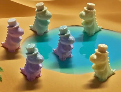 Mini Resin / 3D Print - Top Hat Dinosaurs - Assorted Colors #107215