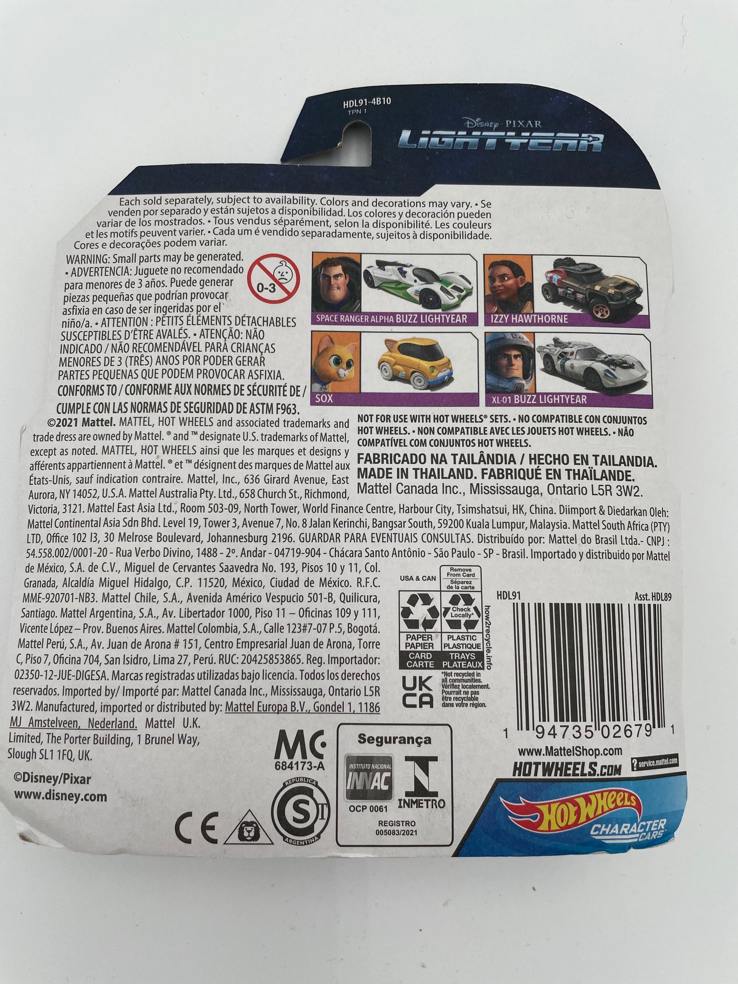Hot Wheels - Disney - Lightyear - Sox  2021 #102528