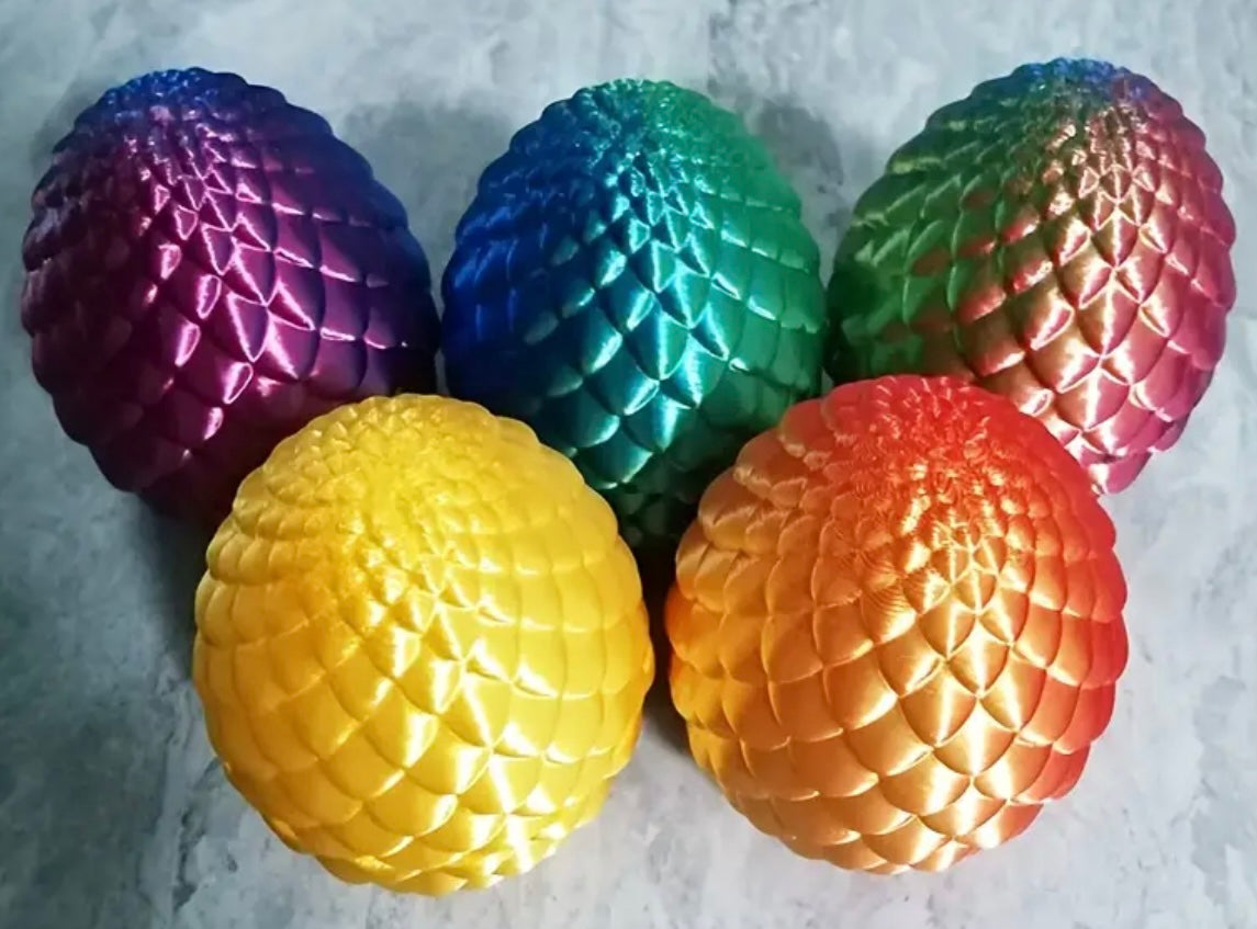 Resin / 3D Print - Articulated - Large Dragon Eggs w/ Dragon - Assorted Colors #107223