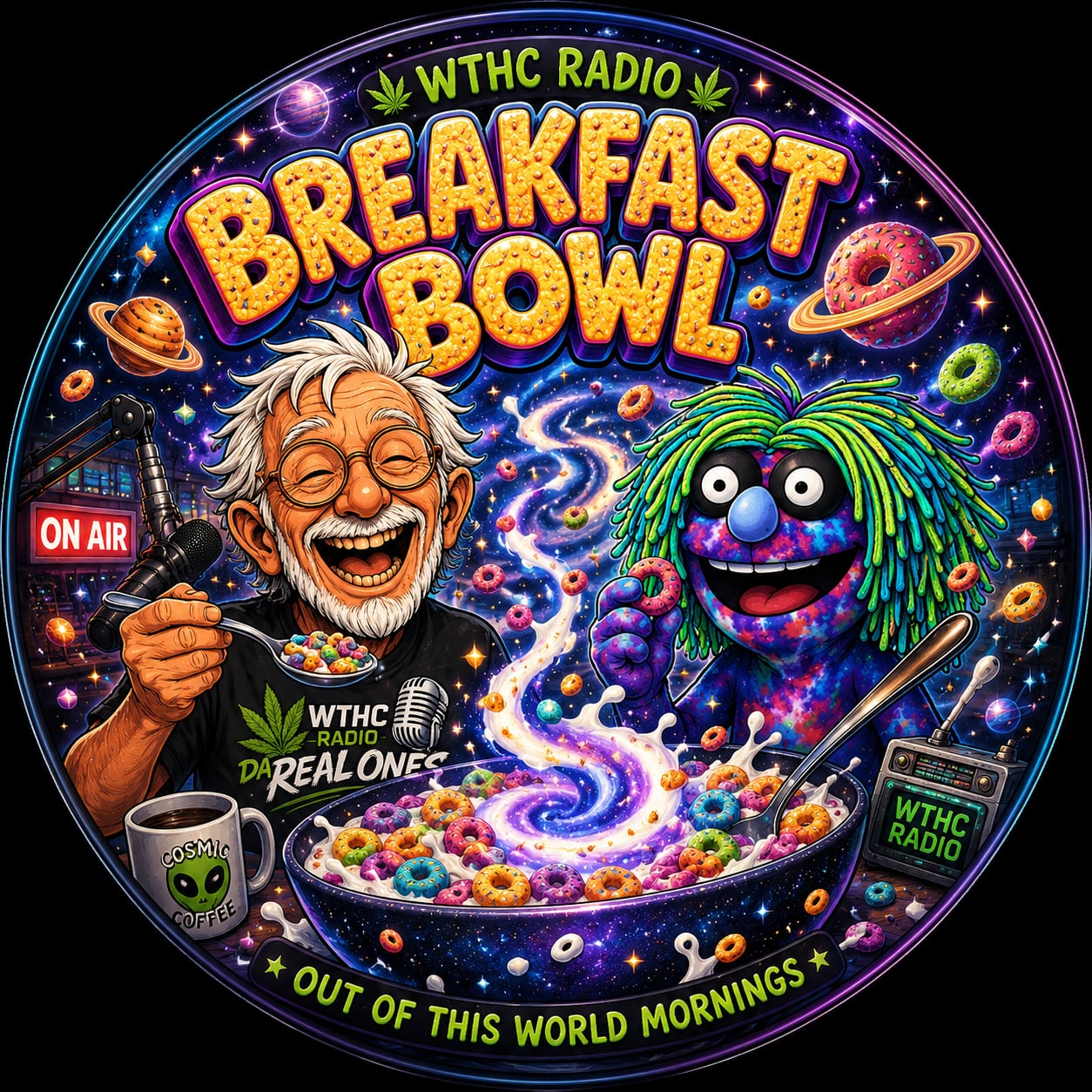 Buttons - WTHC-Radio - Breakfast Bowl Magical Cereal #108045