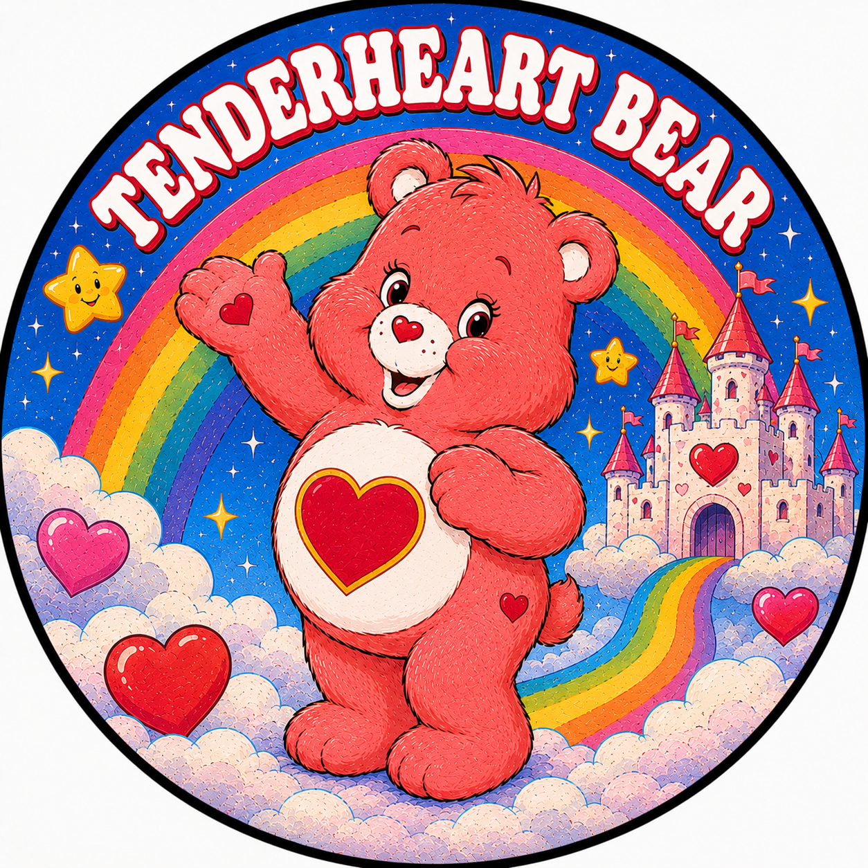 Button - 80s Theme - Care Bears - Tenderheart Bear
