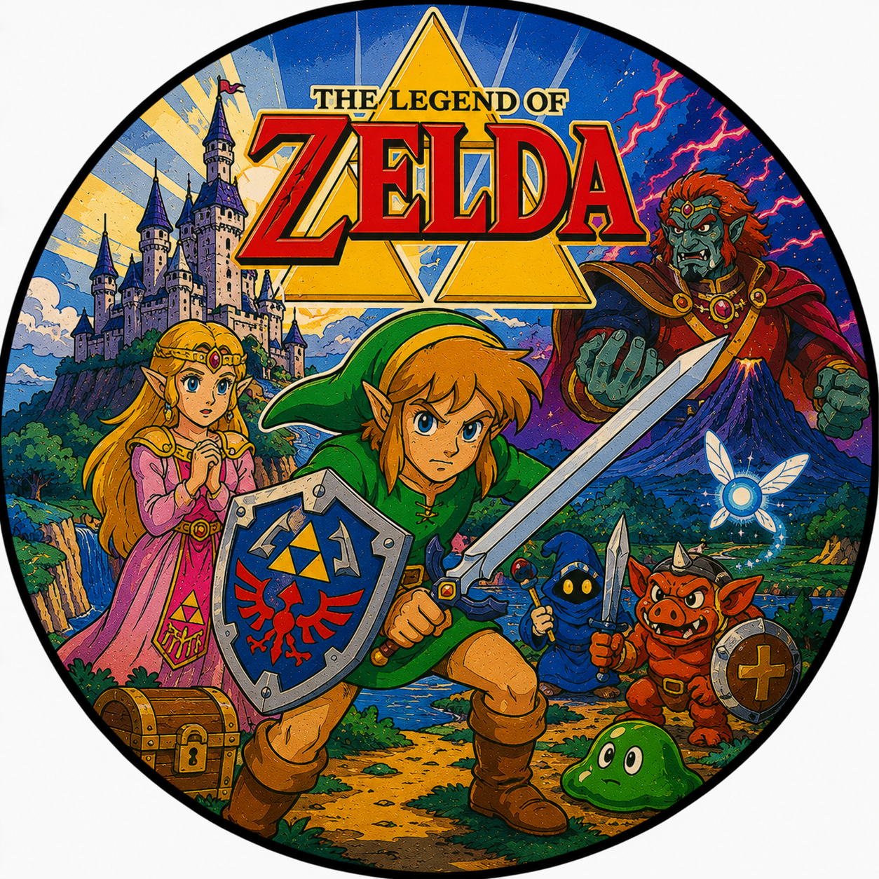 Button - 80s Theme - Legend of Zelda