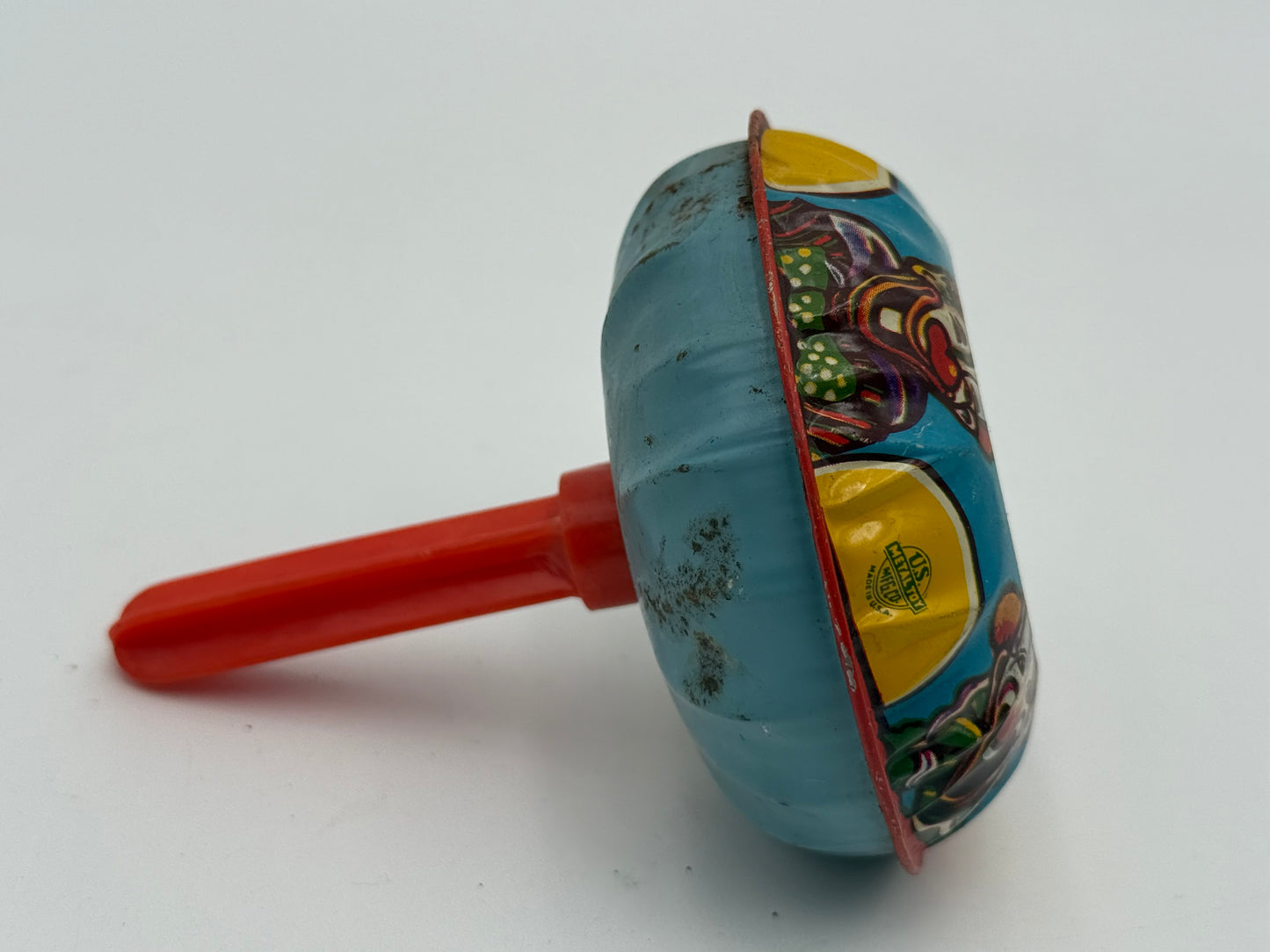 Tin Noisemaker - Vintage - Rattle - Clown 1950s/60s #105453