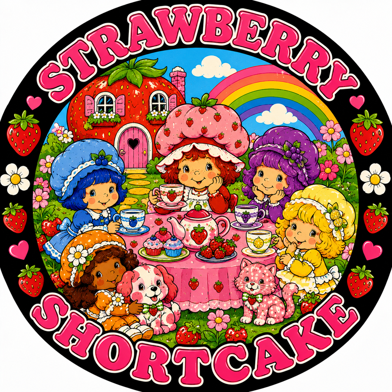 Button - 80s Theme - Strawberry Shortcake - Tea