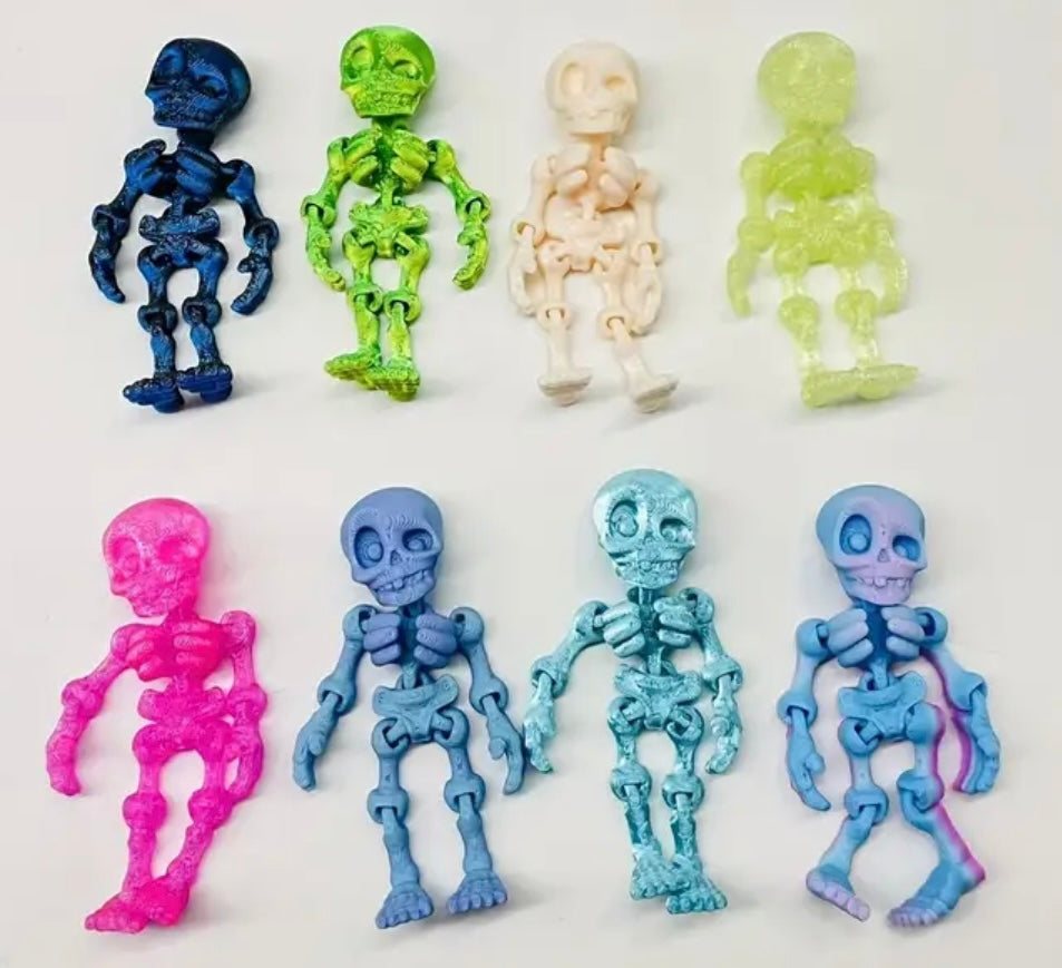Small Resin / 3D Print - Articulated  - Skeletons - Assorted Colors #107218