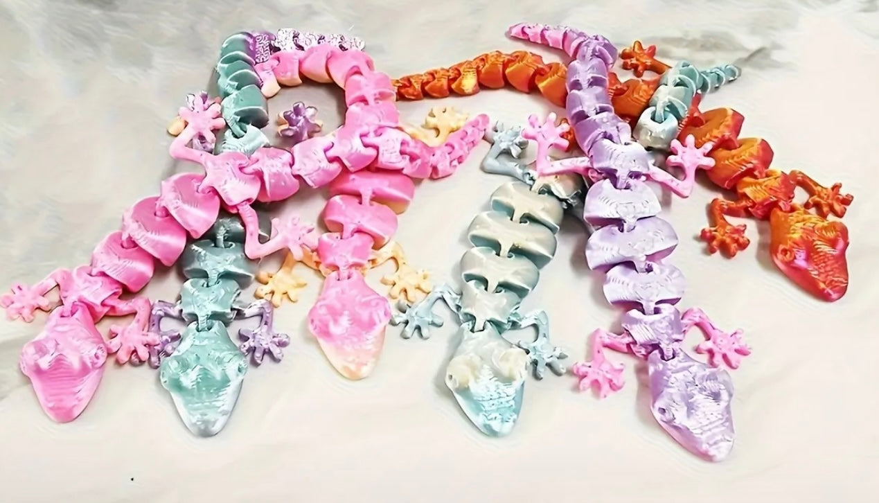 Small Resin / 3D Print - Articulated  - Geckos - Assorted Styles & Colors #107217