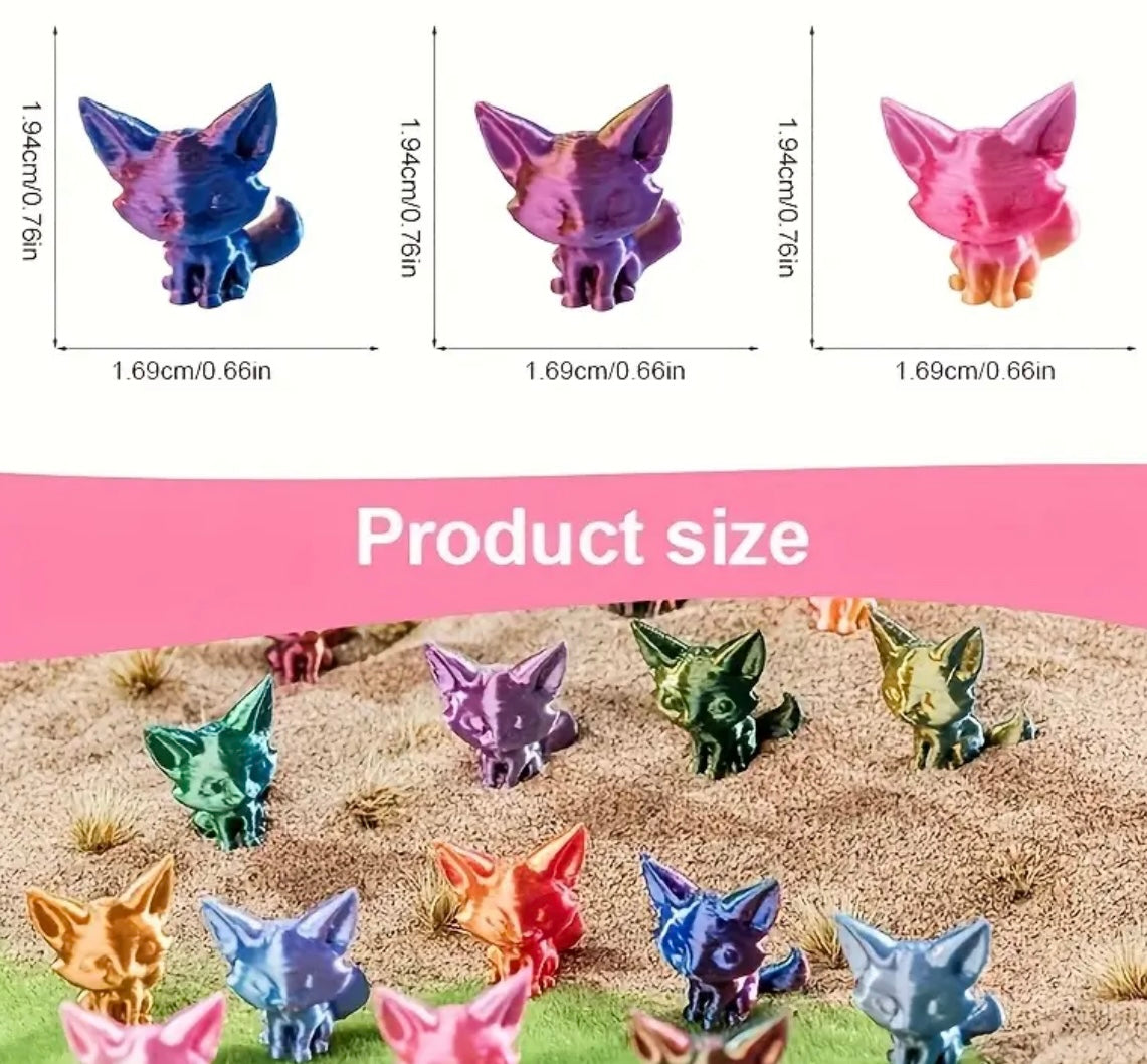 Mini Resin / 3D Print - Foxes - Assorted Colors #107197