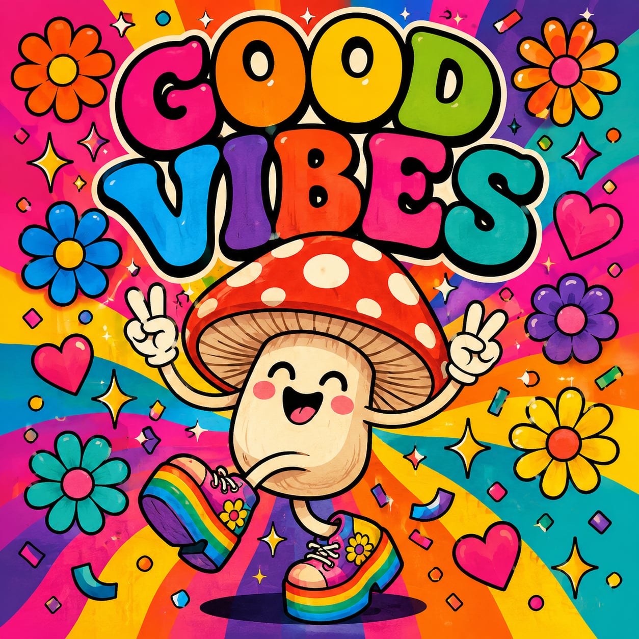Buttons - WTHC-Radio - Good Vibes Shroom