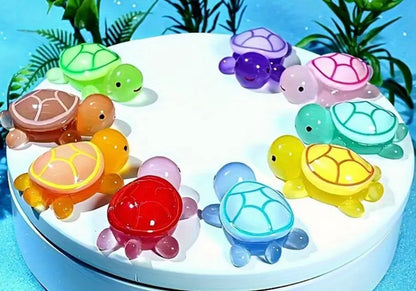 Mini Resin / 3D Print - Transparent Turtles - Assorted Colors #107209