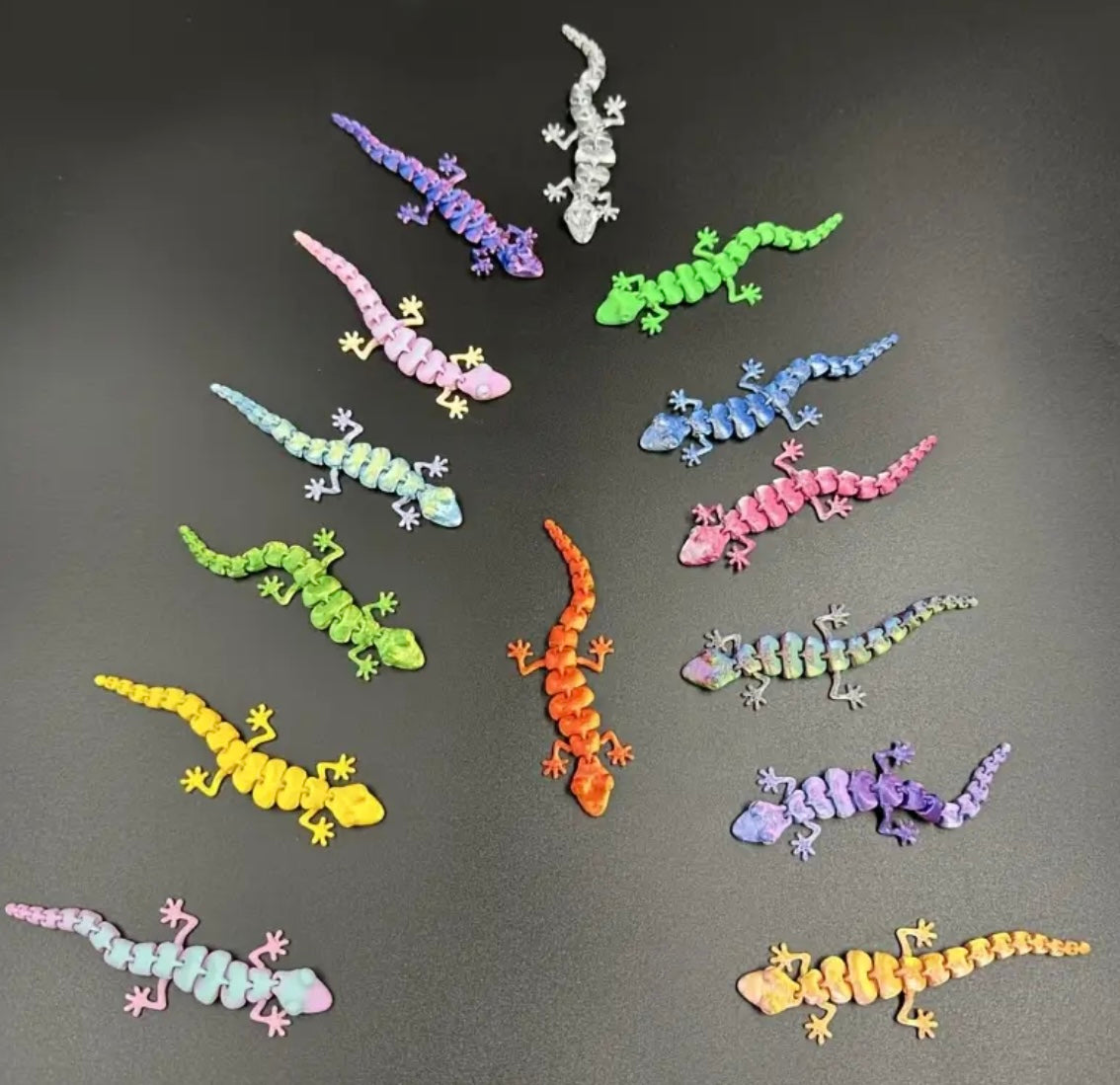 Small Resin / 3D Print - Articulated  - Geckos - Assorted Styles & Colors #107217