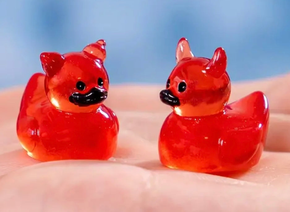 Mini Resin / 3D Print - Devil Ducks - Red #107196