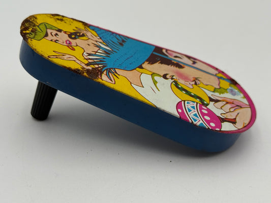 Tin Noisemaker - Vintage - Spinner - Carmen Miranda 1950s/60s #105448