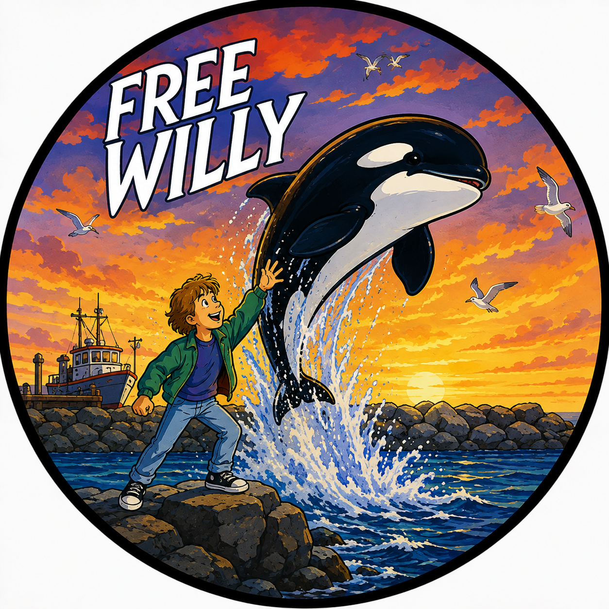 Buttons - 90s Theme - Free Willy #108157