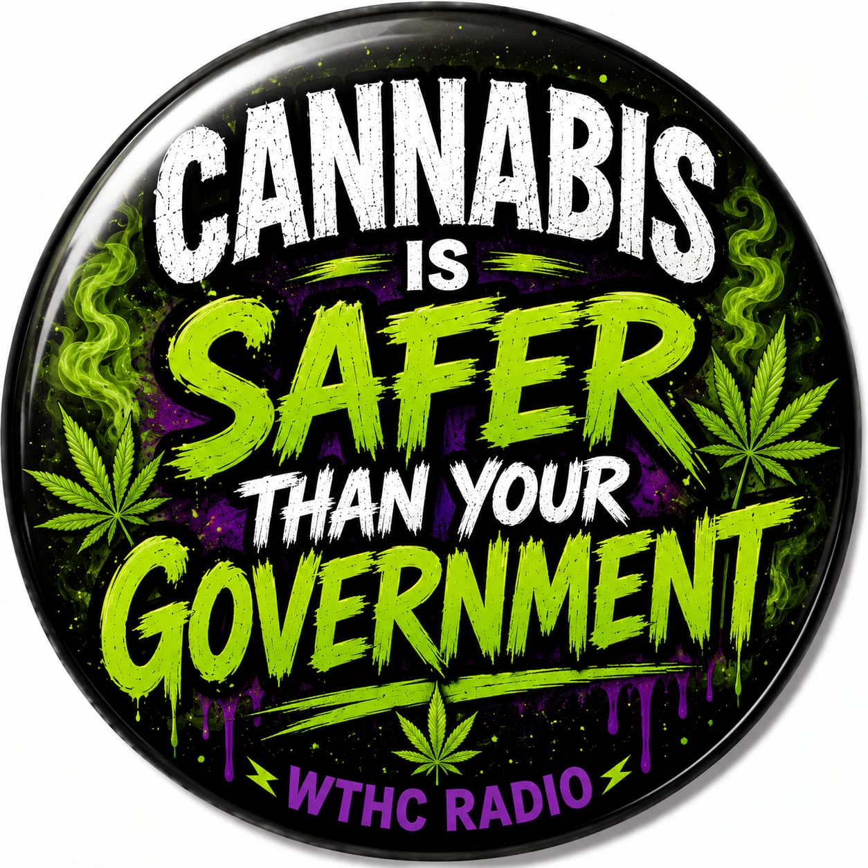 Buttons - WTHC-Radio - Cannabis is Safer
