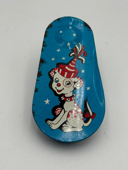 Tin Noisemaker - Vintage - Spinner - Blue Puppy 1950s/60s #105447