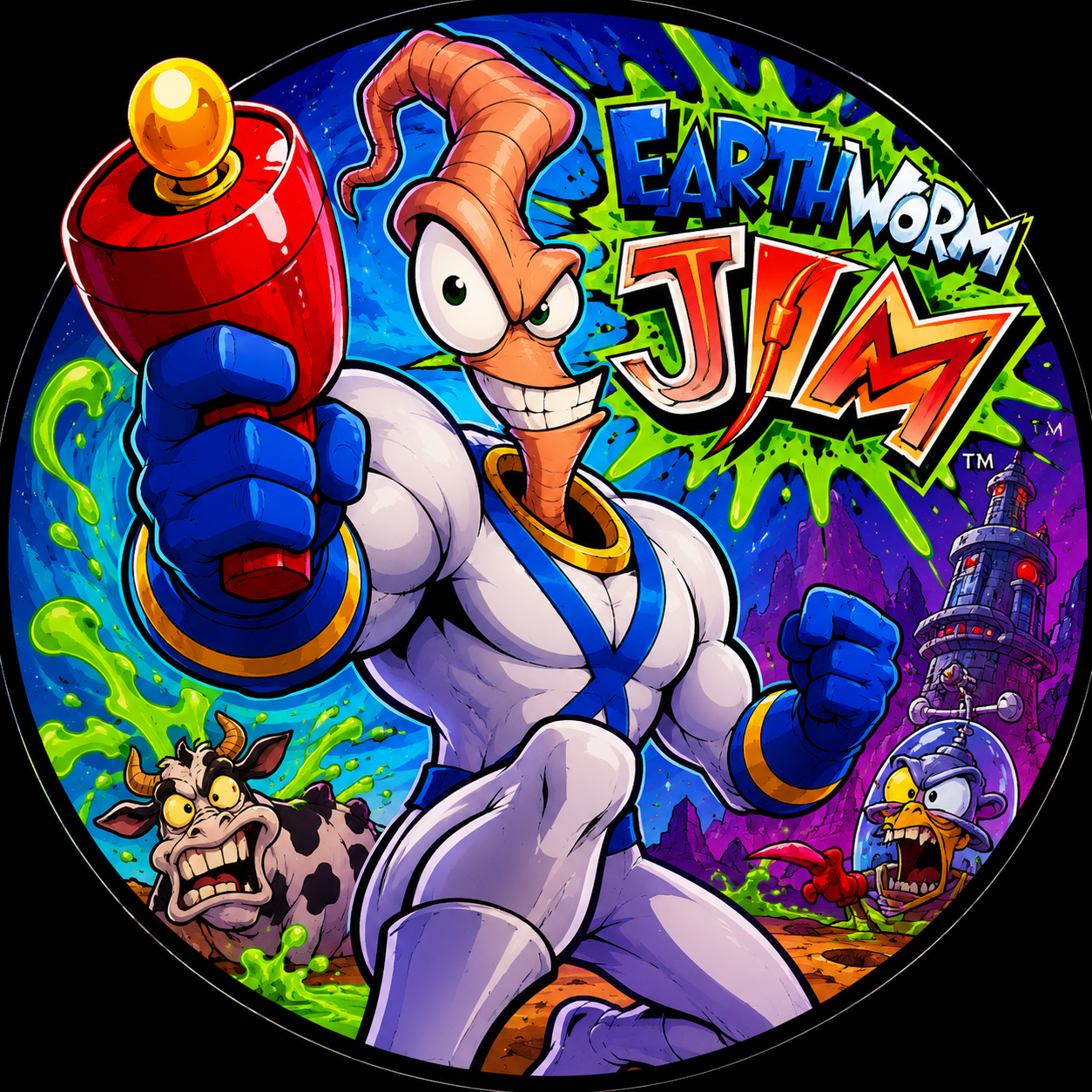 Button - 90s Theme - Earthworm Jim 2