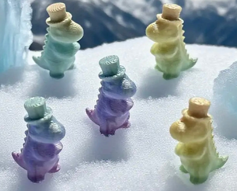 Mini Resin / 3D Print - Top Hat Dinosaurs - Assorted Colors #107215