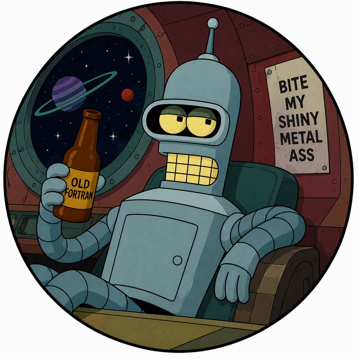 Button - 90s Theme - Futurama- Bender