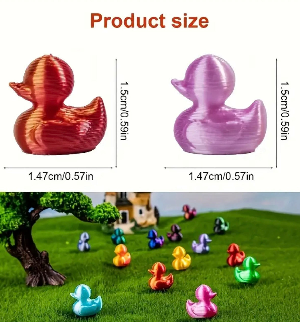 Mini Resin / 3D Print - Ducks - Assorted Colors #107193