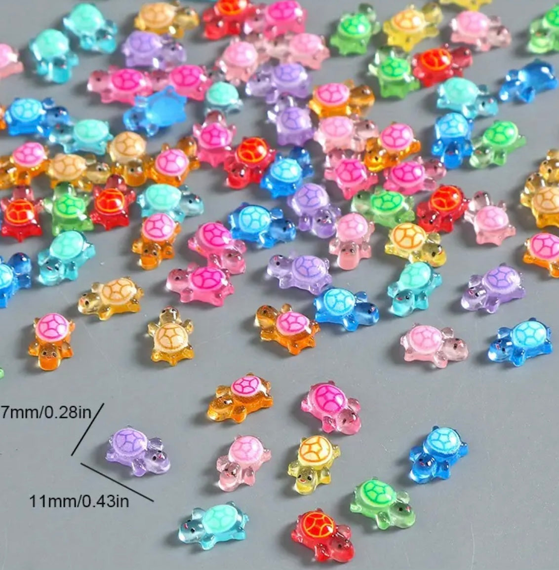 Mini Resin / 3D Print - Tiny Turtles - Assorted Colors #107185