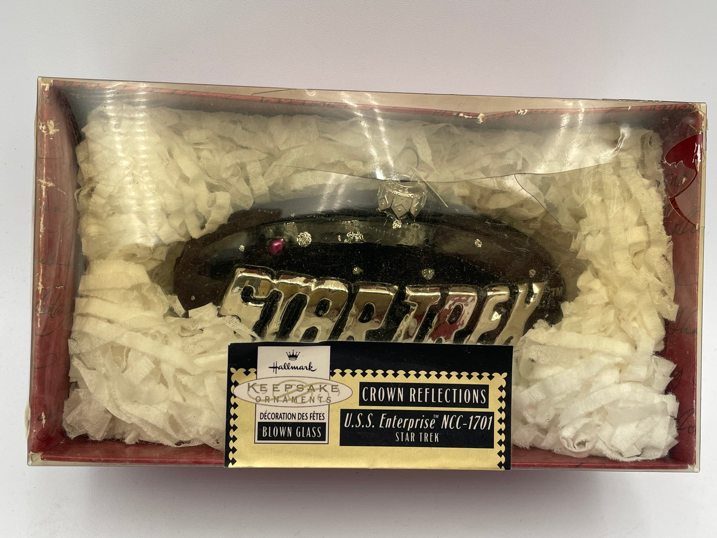 Star Trek - Hallmark Ornament - Oval Glass USS Enterprise 1999 #104518
