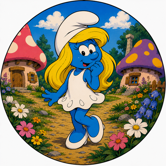Button - 80s Theme - Smurfs - Smurfette #107704