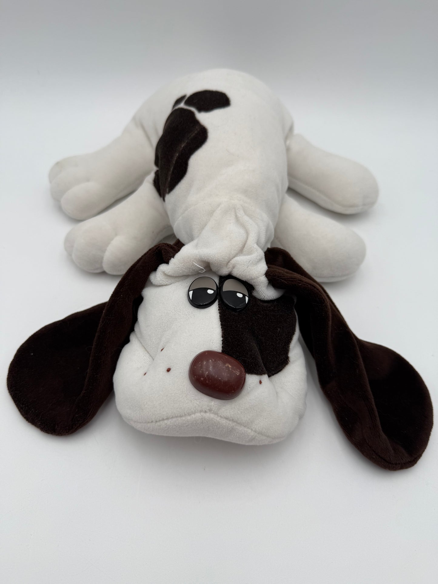 Pound Puppies - Tonka - Plush - Large White w/ Brown Spots Dog 1985 #105183