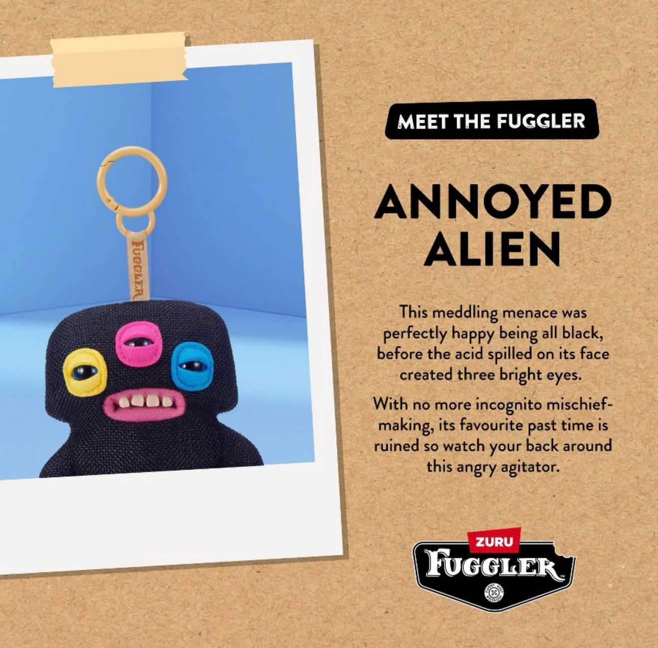 Fuggler - Keyring - Black Annoyed Alien 2025 #107425