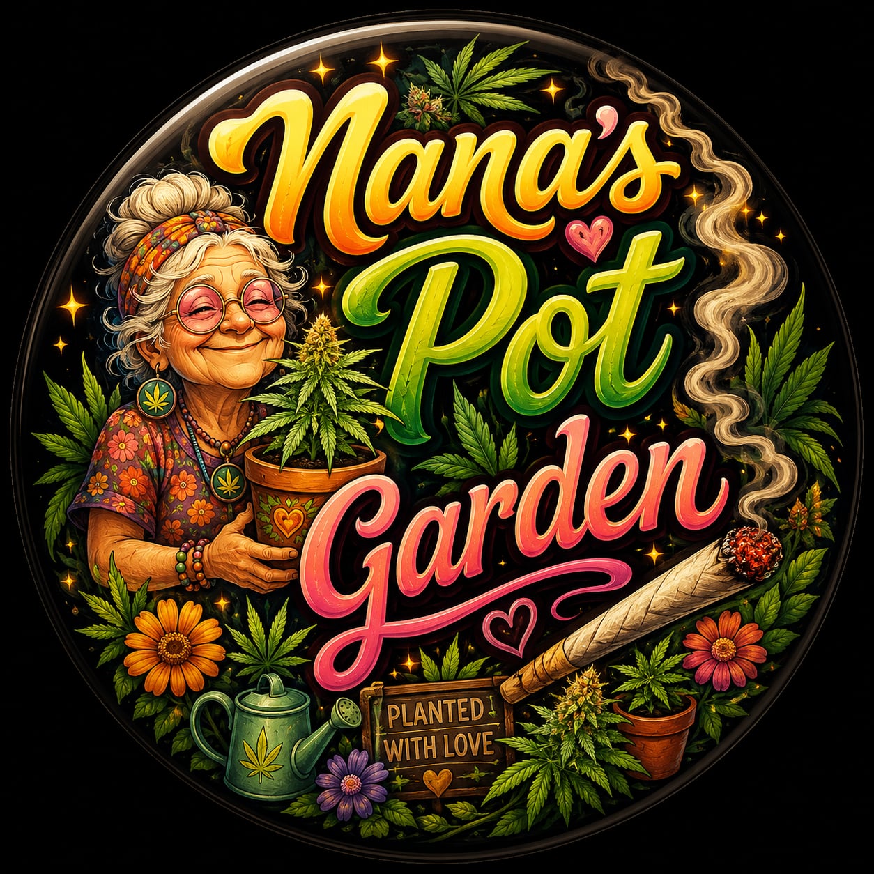 Buttons - WTHC-Radio - Nana’s Pot Garden #108027