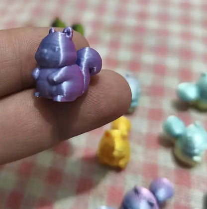 Mini Resin / 3D Print - Chubby Squirrel - Assorted Colors #107208