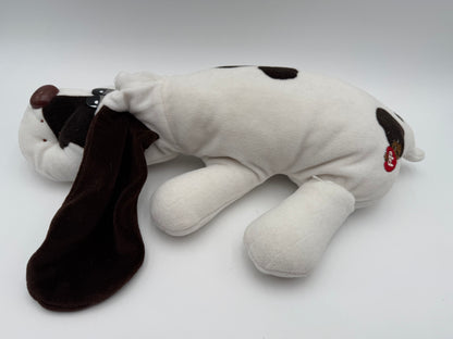 Pound Puppies - Tonka - Plush - Large White w/ Brown Spots Dog 1985 #105183